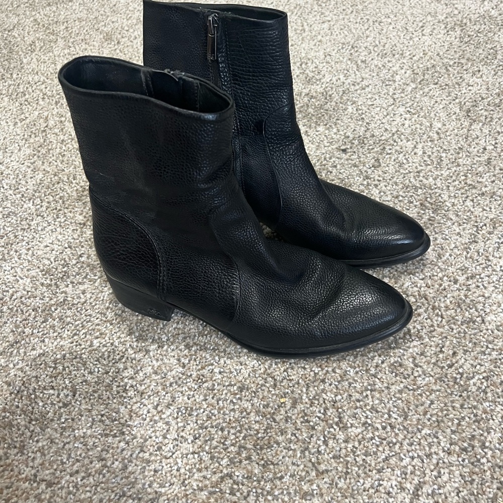 Sam Edelman Black Textured Ankle Boots size 7.5 women’s